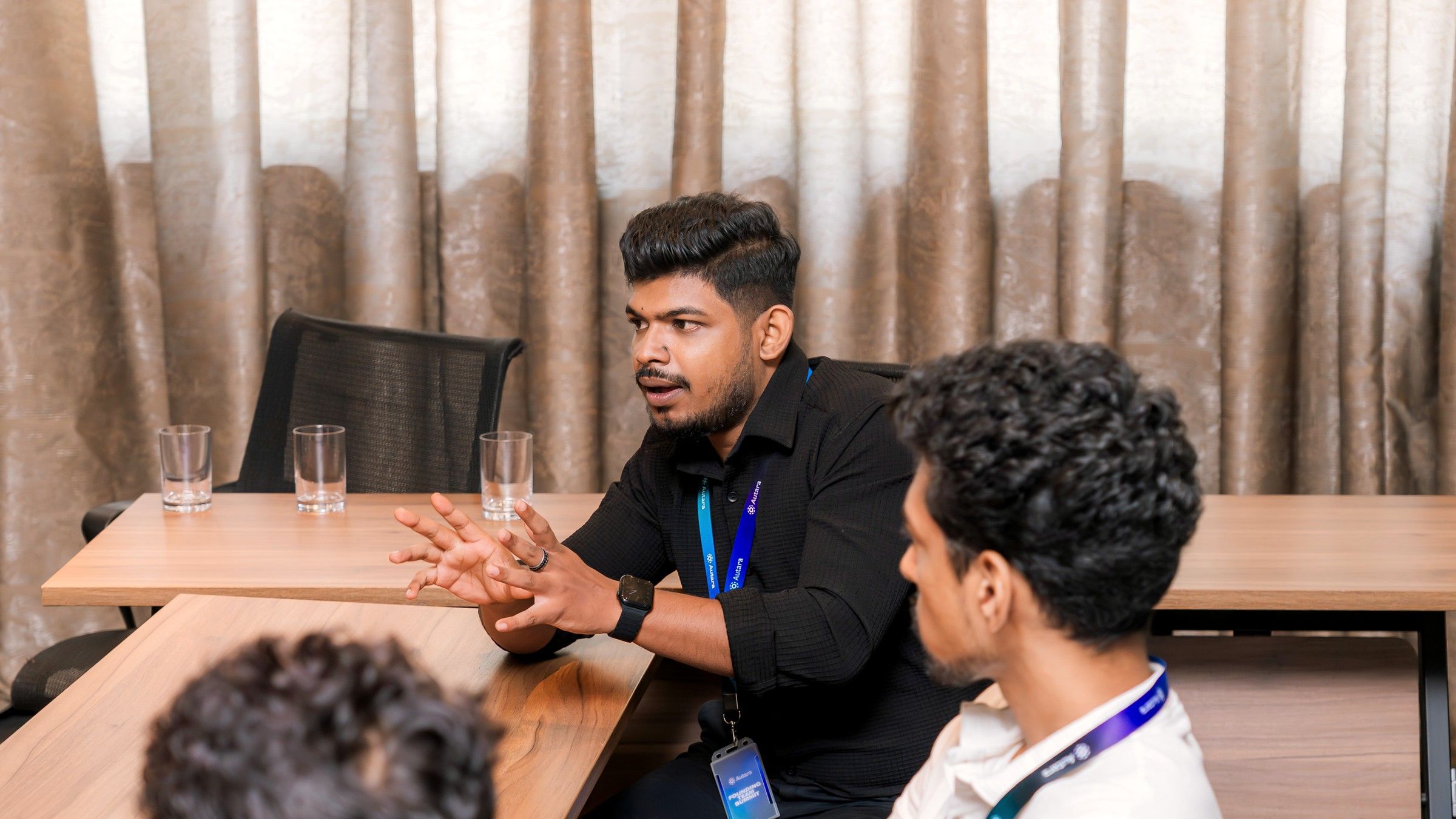 Ravindu in a working session with engineers
